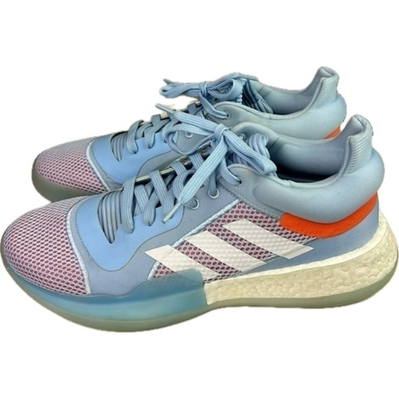 Adidas Marquee Boost Low 'Glow Blue' Basketball Athletic Shoes - Picture 3 of 12